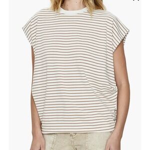 Pistola Striped Tank Top - Cream and Brown